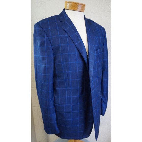 Brooks Brothers Sport Coat 46L Brown Blazer Regent Reda Wool window pane - Picture 1 of 14